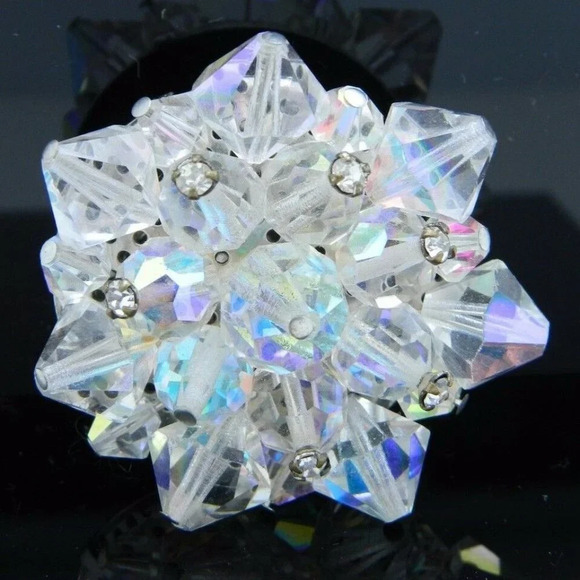 Clear AB Demi Parure Crystal Rhinestone Brooch - Picture 1 of 3